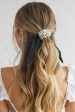 Carina Pearl & Satin Bow Hair Tie Black For Discount