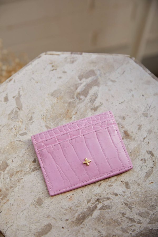 Peta And Jain Izzy Embossed Card Holder Pink For Discount