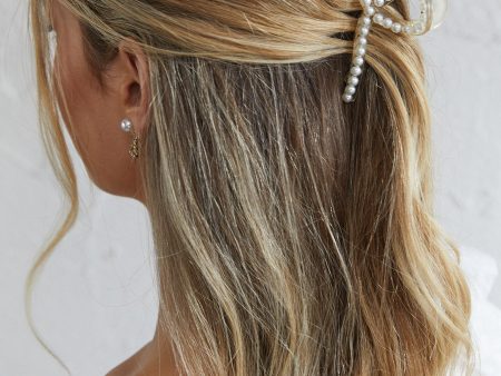 Hannah Pearl Twist Hair Clip Clear For Discount