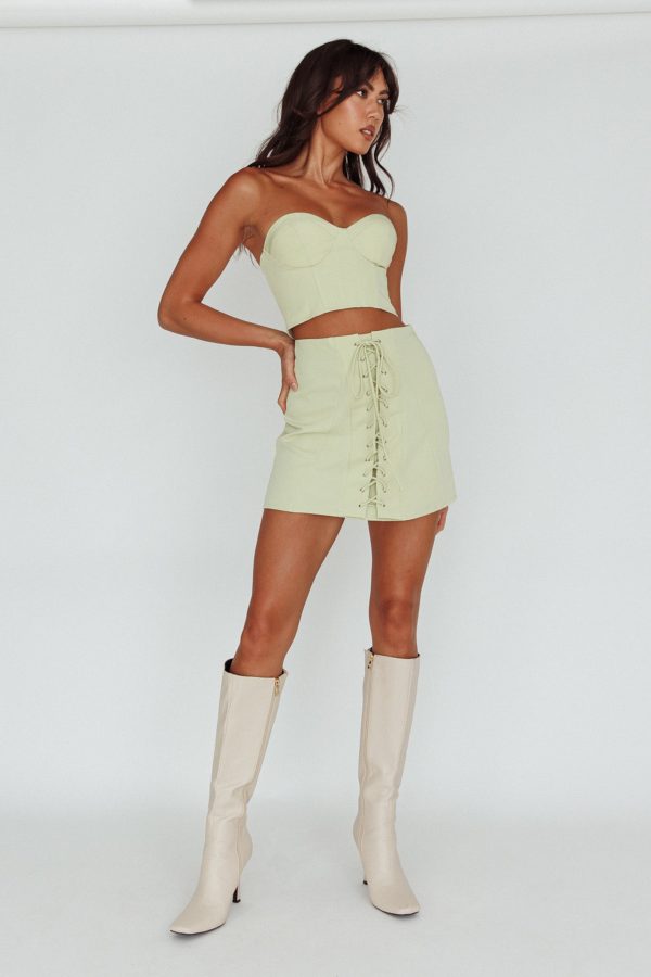 Ventura Lace-Up Skirt Mint Online now