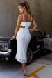 Acapulco Cami Strap Cut-Out Waist Sequin Midi Dress Silver Hot on Sale