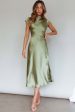 Lucinda Twist Back Midi Dress Olive on Sale