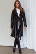 Wilhelmina Long Jacket Embossed Black Cheap