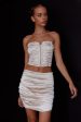 Angelic Ruched Satin Mini Skirt Shell Sale