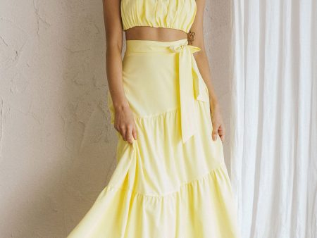 Bondi Waist Tie Maxi Skirt Lemon Supply