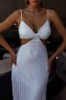 Acapulco Cami Strap Cut-Out Waist Sequin Midi Dress Silver Hot on Sale