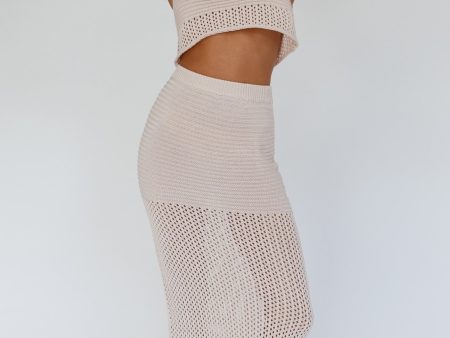 Bayside Crochet Maxi Skirt Oat Online Hot Sale