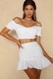 Rise And Shine Flounce Ruffle Hem Mini Skirt White Supply