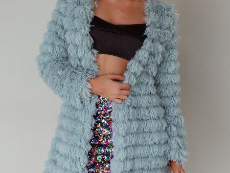 Montana Faux Fur Long Jacket Matcha Online Sale