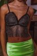 Zion Diamante Mesh Top Black Fashion