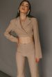 Confessions Crop Tied Blazer Camel Hot on Sale